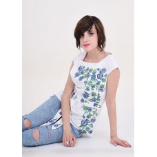 Embroidered blouse "Flower Paradise" white